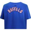 Womens NFL Classic Chenille Cotton Single Jersey Short Sleeve Boxy Tee(Royal Blue)