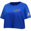 Womens NFL Classic Chenille Cotton Single Jersey Short Sleeve Boxy Tee(Royal Blue)