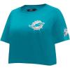 Womens NFL Classic Chenille Cotton Single Jersey Short Sleeve Boxy Tee(Teal)