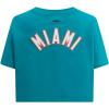 Womens NFL Classic Chenille Cotton Single Jersey Short Sleeve Boxy Tee(Teal)