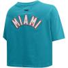 Womens NFL Classic Chenille Cotton Single Jersey Short Sleeve Boxy Tee(Teal)