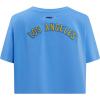 Womens NFL Classic Chenille Cotton Single Jersey Short Sleeve Boxy Tee(University Blue)