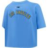 Womens NFL Classic Chenille Cotton Single Jersey Short Sleeve Boxy Tee(University Blue)