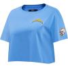 Womens NFL Classic Chenille Cotton Single Jersey Short Sleeve Boxy Tee(University Blue)