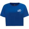 Womens NHL Classic Chenille Cotton Short Sleeve Boxy Tee(Dodger Blue)