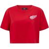 Womens NHL Classic Chenille Cotton Short Sleeve Boxy Tee(Red)