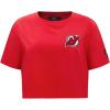 Womens NHL Classic Chenille Cotton Short Sleeve Boxy Tee(Red)