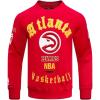 Pro Standard Mens NBA Old English Brushed Back French Terry Crewneck Sweatshirt(Red)