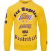 Pro Standard Mens NBA Old English Brushed Back French Terry Crewneck Sweatshirt(Yellow)