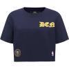 Pro Standard Womens NBA Old English Cotton Short Sleeve Boxy Tee(Midnight Navy)