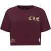 Pro Standard Womens NBA Old English Cotton Short Sleeve Boxy Tee(Wine)