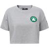 Womens NBA Classic Chenille Cotton Short Sleeve Boxy Tee(Heather Grey)