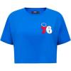 Womens NBA Classic Chenille Cotton Short Sleeve Boxy Tee(Royal Blue)
