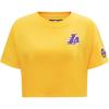 Womens NBA Classic Chenille Cotton Short Sleeve Boxy Tee(Yellow)