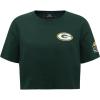 Womens NFL Classic Chenille Cotton Single Jersey Short Sleeve Boxy Tee(Forest Green)