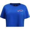 Womens NFL Classic Chenille Cotton Single Jersey Short Sleeve Boxy Tee(Royal Blue)