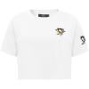 Womens NHL Classic Chenille Cotton Short Sleeve Boxy Tee(White)