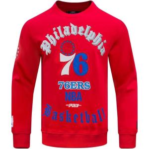 Pro Standard Mens NBA Old English Brushed Back French Terry Crewneck Sweatshirt(Team Color)