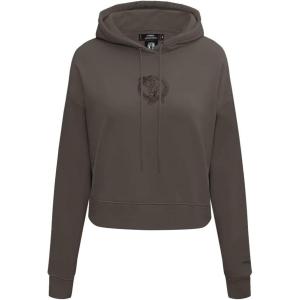 Pro Standard Womens NBA Neutral Cropped Pullover Hoodie(Dark Taupe)
