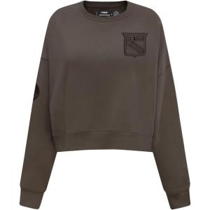 Pro Standard Womens NHL Neutral Cropped Pullover Hoodie(Dark Taupe)