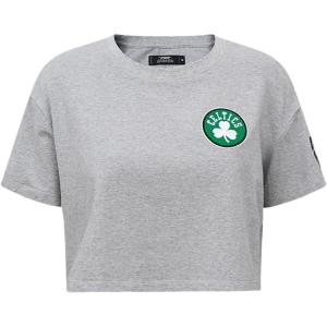 Womens NBA Classic Chenille Cotton Short Sleeve Boxy Tee(Heather Grey)
