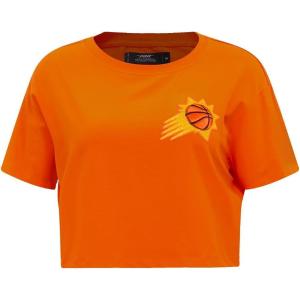 Womens NBA Classic Chenille Cotton Short Sleeve Boxy Tee(Orange)