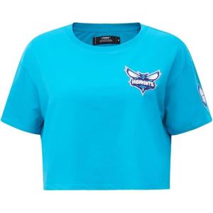 Womens NBA Classic Chenille Cotton Short Sleeve Boxy Tee(Teal)