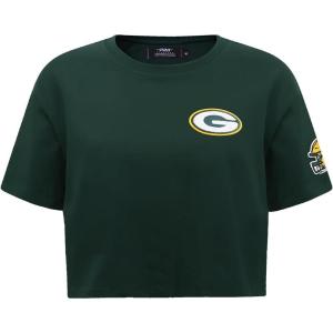 Womens NFL Classic Chenille Cotton Single Jersey Short Sleeve Boxy Tee(Forest Green)