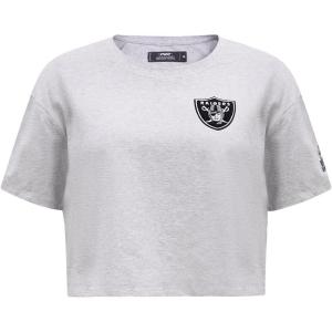 Womens NFL Classic Chenille Cotton Single Jersey Short Sleeve Boxy Tee(Heather Grey)