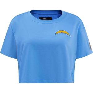 Womens NFL Classic Chenille Cotton Single Jersey Short Sleeve Boxy Tee(University Blue)