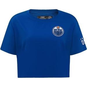 Womens NHL Classic Chenille Cotton Short Sleeve Boxy Tee(Dodger Blue)