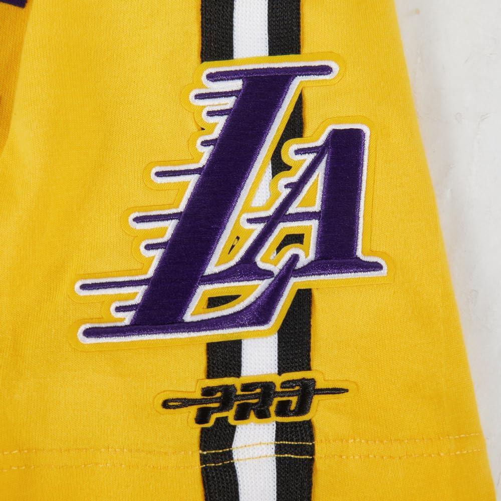 image:imagePro Standard Big Boys NBA Los Angeles Lakers Lebron James 23 Classic Player Short Sleeve Taping Tee YellowBlack XL