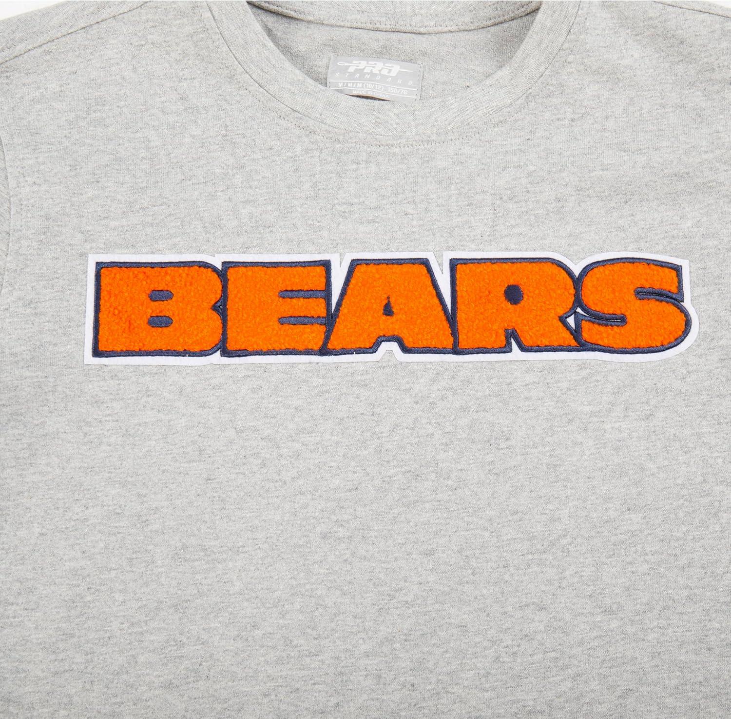 image:imagePro Standard Big Boys NFL Chicago Bears Classic Chenille Short Sleeve Tee Heather Grey S