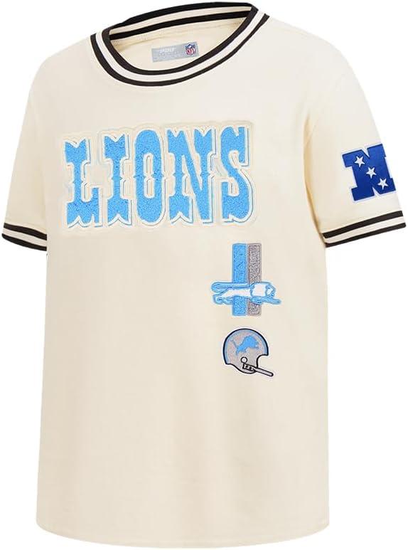 image:imagePro Standard Big Boys NFL Detroit Lions Retro Classics Taping Tee EggshellBlack L