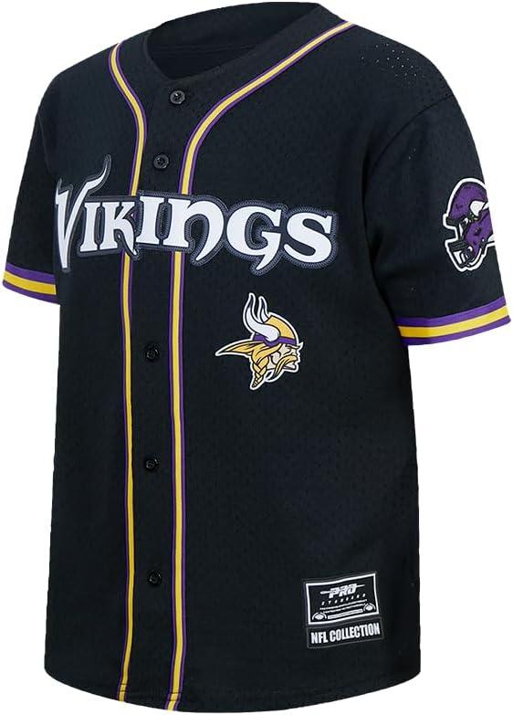 image:imagePro Standard Big Boys NFL Minnesota Vikings Mesh Button Down Mesh Top BlackPurple M