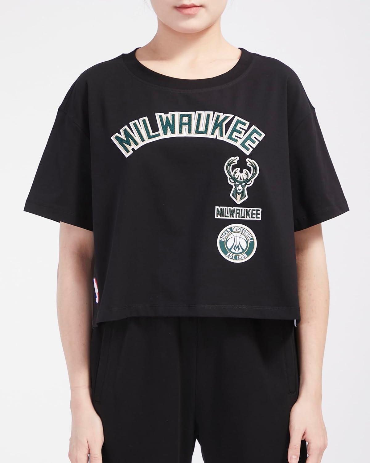 image:imageWomens NBA Retro Classics Cotton Short Sleeve Boxy TeeBlack