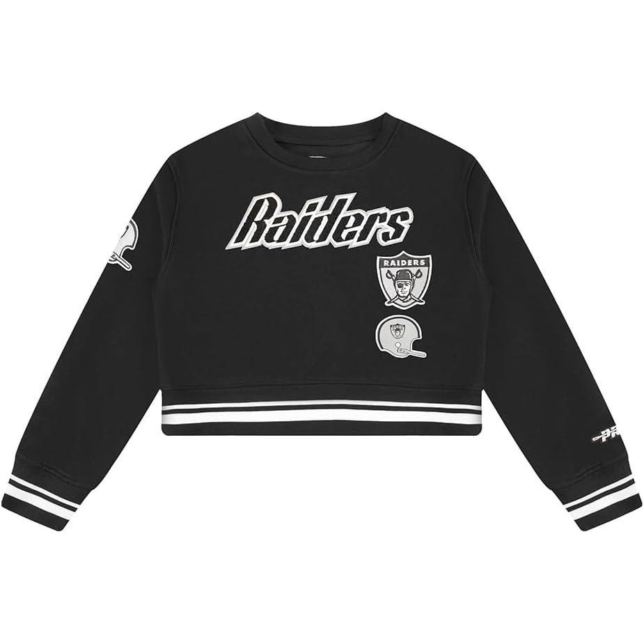 image:imagePro Standard Big Girls NFL Retro Classics Crewneck SweatshirtBlackGray