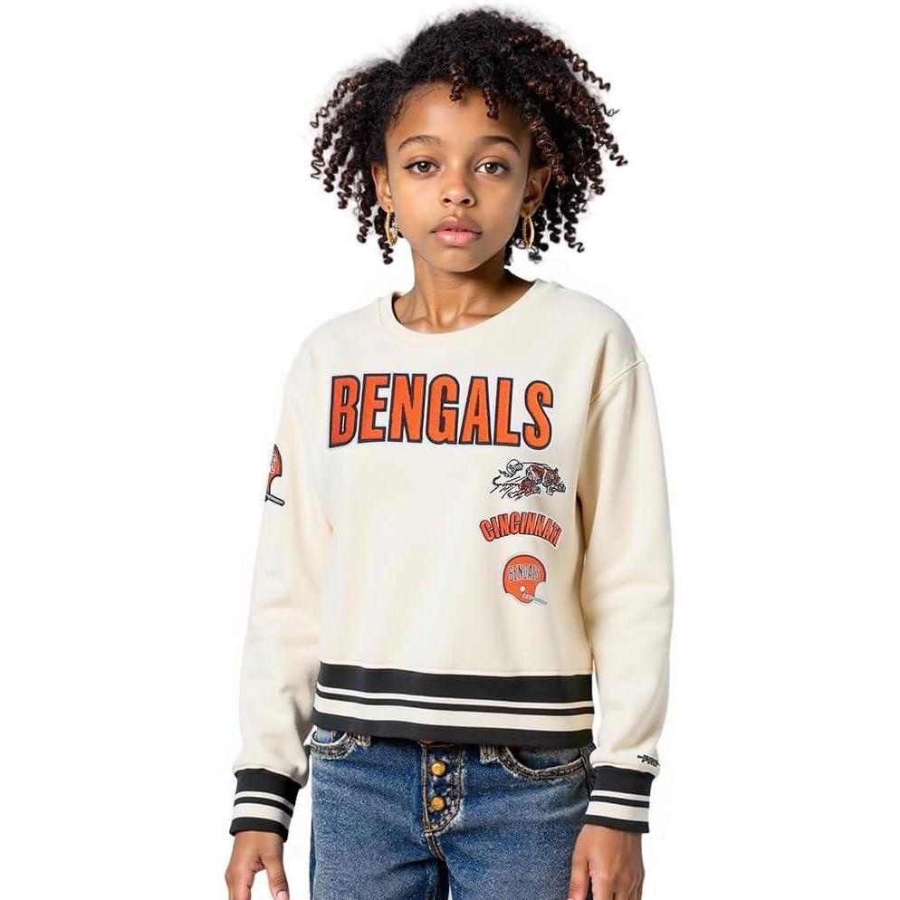 image:imagePro Standard Big Girls NFL Retro Classics Crewneck SweatshirtEggshell Black