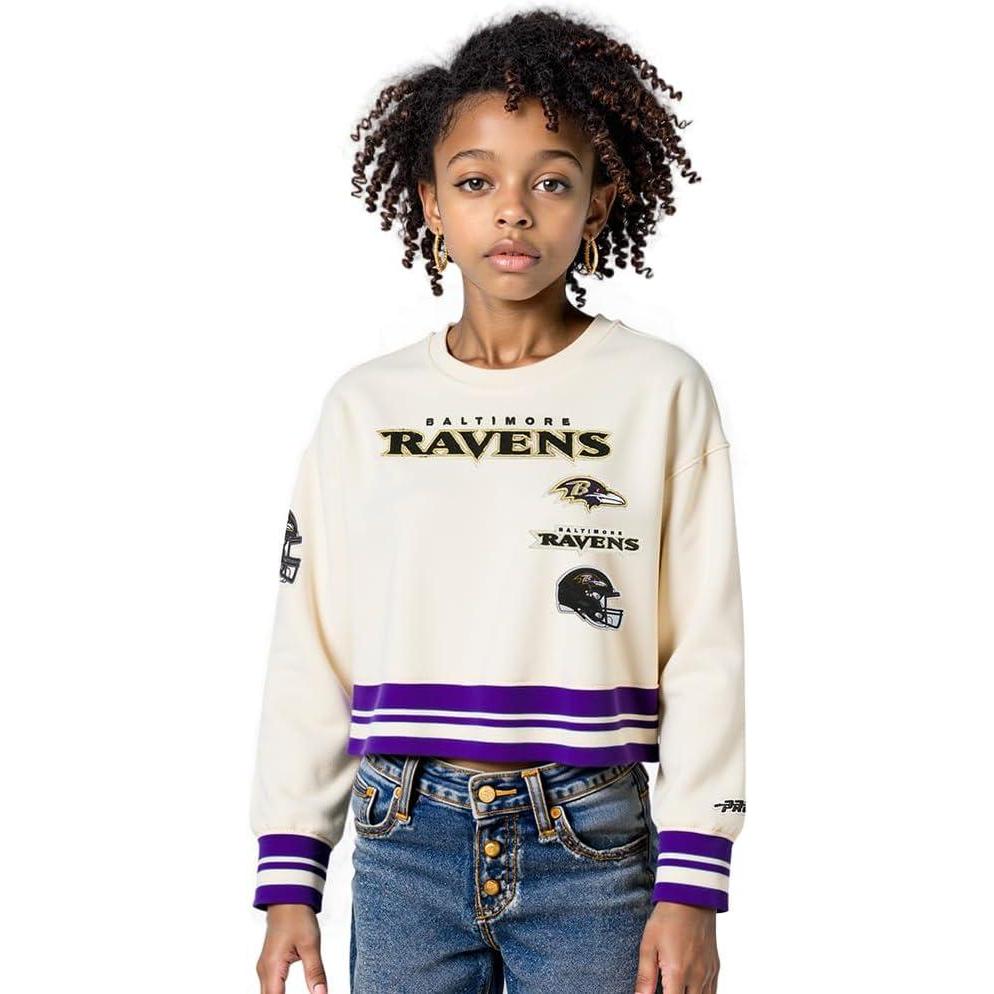 image:imagePro Standard Big Girls NFL Retro Classics Crewneck SweatshirtEggshell Purple
