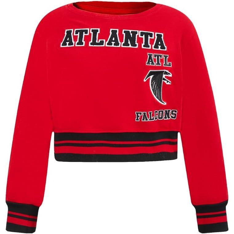 image:imagePro Standard Big Girls NFL Retro Classics Crewneck SweatshirtRedBlack