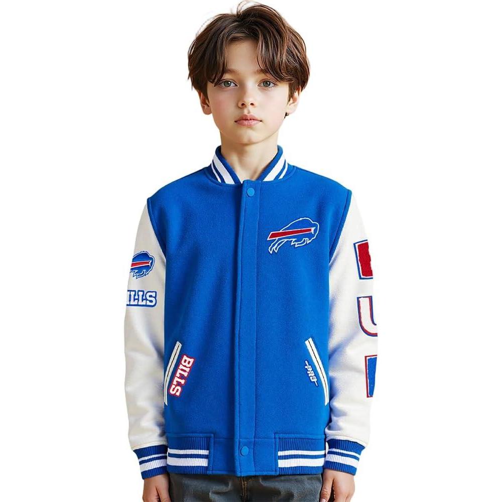 image:imagePro Standard Little Boys NFL Classic Chenille Varsity JacketRoyal BlueWhite