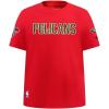 Big Boys NBA Classic Chenille Cotton Short Sleeve Tee(Red)