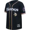 Pro Standard Big Boys NFL Minnesota Vikings Mesh Button Down Mesh Top Black/Purple M