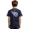 Pro Standard Big Boys NFL Tennessee Titans Mesh Button Down Mesh Top Midnight Navy S