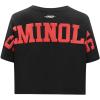 Pro Standard NCAA Womens Womens College Wingspan Cotton Short Sleeve Boxy Tee(Black)