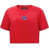 Pro Standard NCAA Womens Womens College Wingspan Cotton Short Sleeve Boxy Tee(Red)