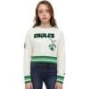 Pro Standard Big Girls NFL Retro Classics Crewneck Sweatshirt(Eggshell/ Kelly Green)