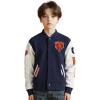 Pro Standard Little Boys NFL Classic Chenille Varsity Jacket(Midnight Navy/White)