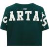 Pro Standard NCAA Womens Womens College Wingspan Cotton Short Sleeve Boxy Tee(Forest Green)