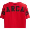 Pro Standard NCAA Womens Womens College Wingspan Cotton Short Sleeve Boxy Tee(Red)